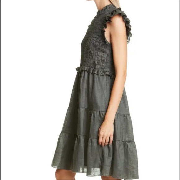Sea New York Zig Zag Trim Tiered Dress L 12 - Picture 3 of 7